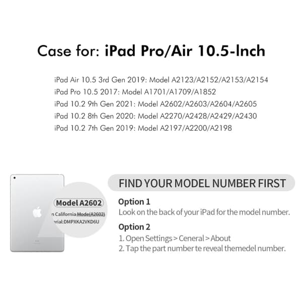 Konstläderfodral med ställ till iPad Air 10,5 / Pro 10,5 / 10,2 - Grå