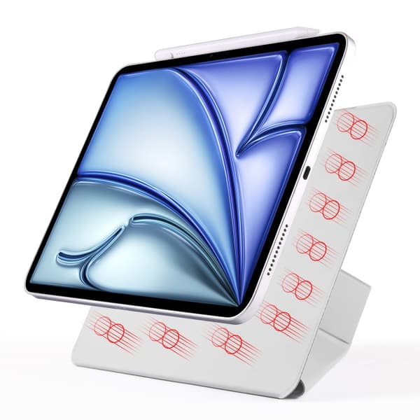 Konstläderfodral med ställ och magneter till iPad Air 13 2024 - Grå