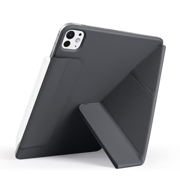 Kunstlærveske med stativ og magneter for iPad Pro 12.9 2022 / 2021 / 2020 - Svart