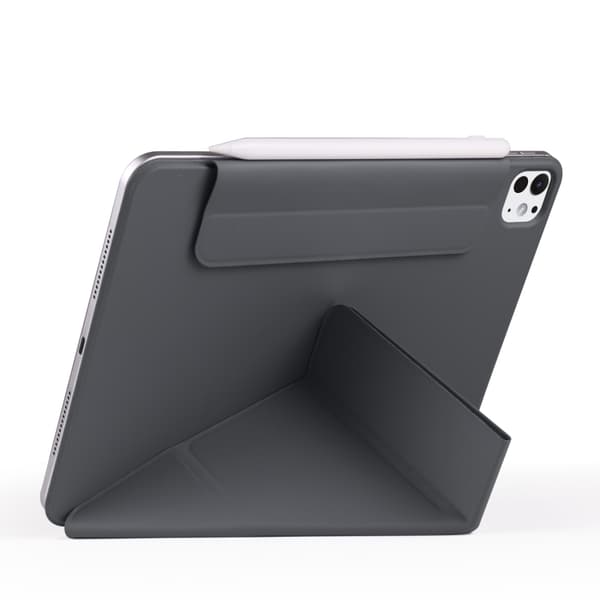 Kunstlærveske med stativ og magneter for iPad Pro 12.9 2022 / 2021 / 2020 - Svart