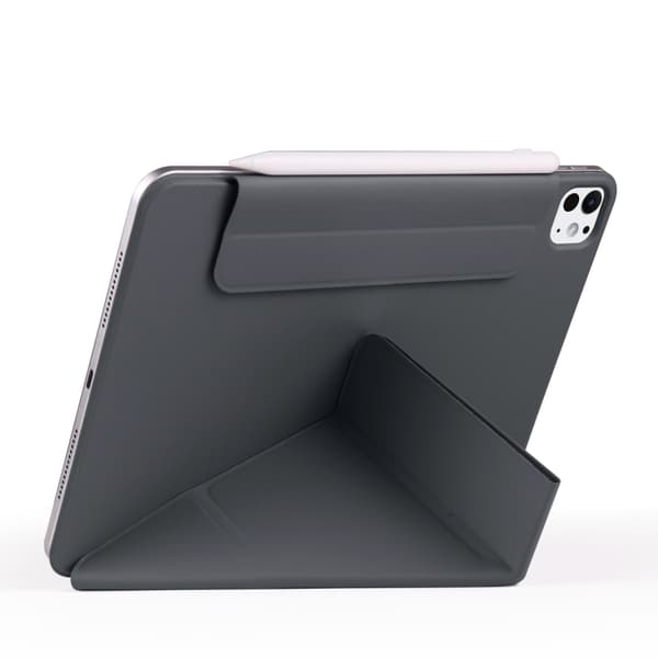 Keinonahkakotelo jalustalla ja magneeteilla iPad Pro 11 2024 - Svart
