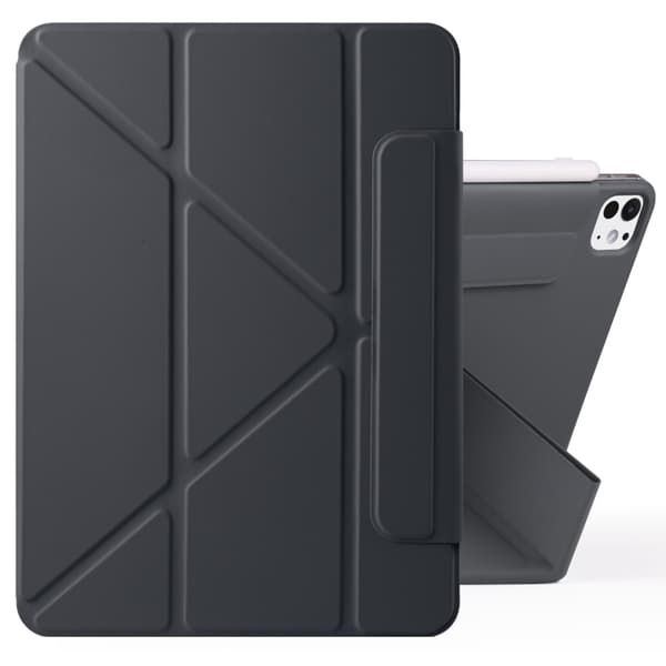 Keinonahkakotelo jalustalla ja magneeteilla iPad Pro 11 2024 - Svart