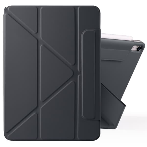 Kunstlæderetui med stativ og magneter til iPad Mini 6 / Mini 2024 - Svart