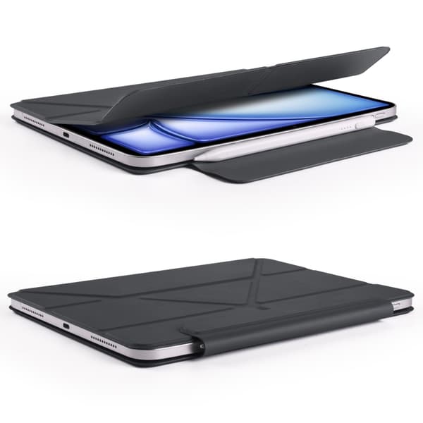 Kunstlæderetui med stativ og magneter til iPad Air 13 2024 - Svart