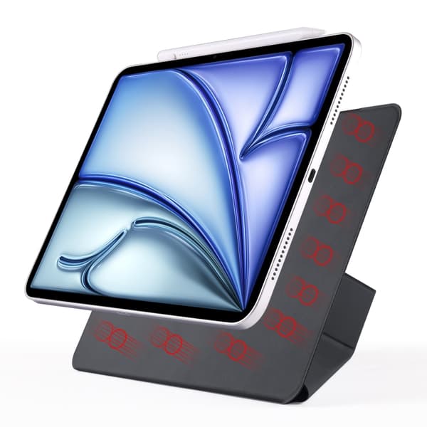 Kunstlæderetui med stativ og magneter til iPad Air 13 2024 - Svart