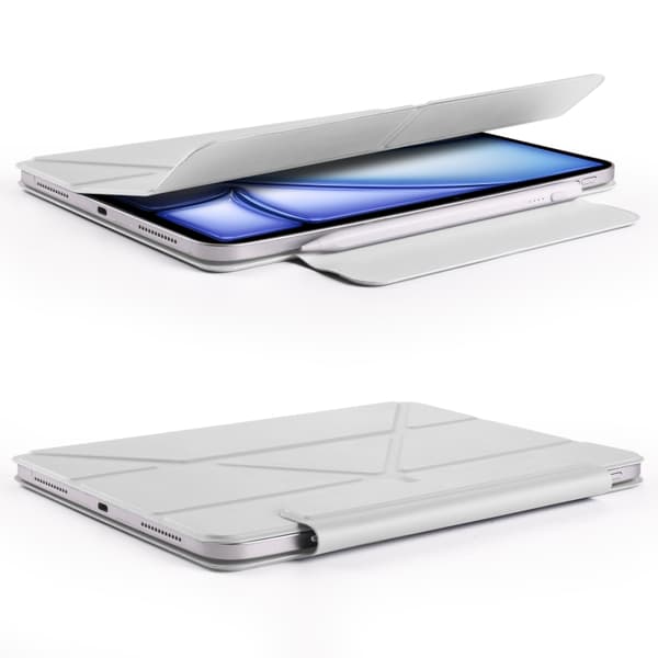 Kunstlædertaske med stativ og magneter til iPad Air 11 2024 / Air 2022 10.9 - Grå