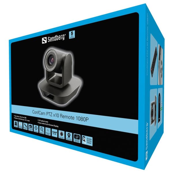 Sandberg 134-30 ConfCam PTZ x10 Remote 1080P Sort