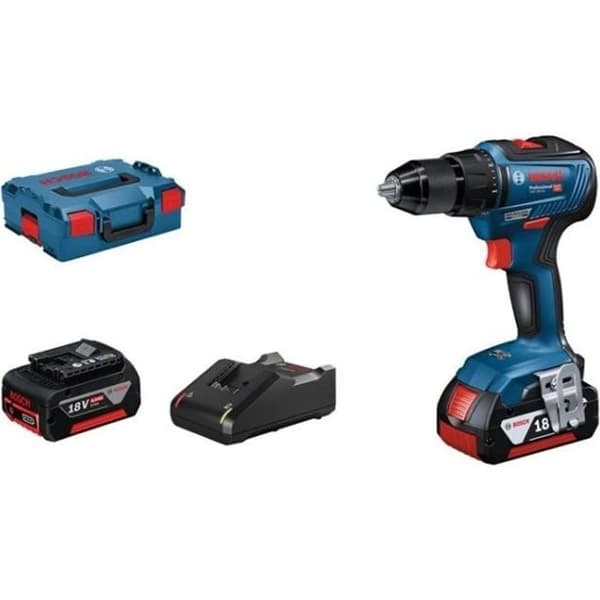 Borrskruvmejsel BOSCH PROFESSIONAL GSR 18V-55 + 2 batterier 4,0 Ah + L-BOXX