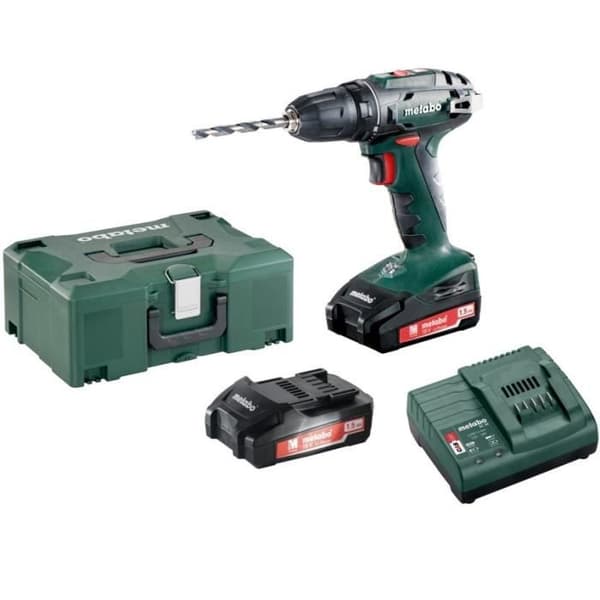 METABO BS 18 18 V borrmaskin 2 x 1,5 Ah Li-Power SC 60 Plus Cof