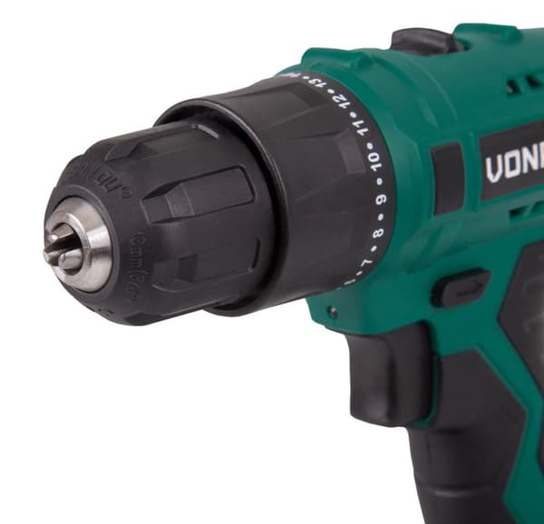 VONROC Bore-/skruemaskine 12V | Inkl. akku og oplader | Inkl. 46 dele tilbehør