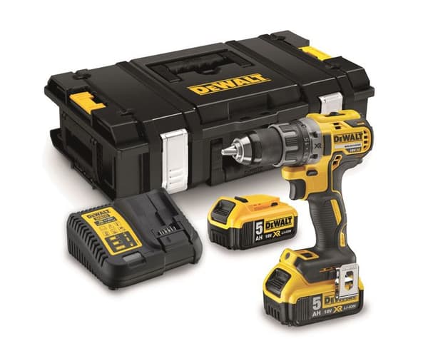 18V XR borrmaskin + 2 5Ah batterier + laddare + TSTAK box - DEWALT - DCD791P2-QW