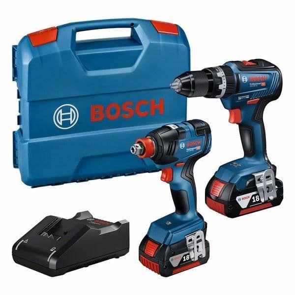 Kit 2 Tools Chock Skruvmejsel/trådlös Boulonneuse GDX 18V-200 + Drilling Drivestizer med slagverk GSB 18V-55 2x4.0AH GAL 18V-40 L-CASE