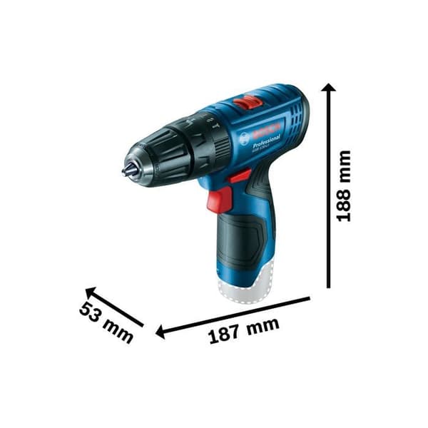 Sladdlös borrskruvmejsel - Bosch Professional - GSB 120-LI - 12 V - 2,0 Ah - 2 batterier ingår