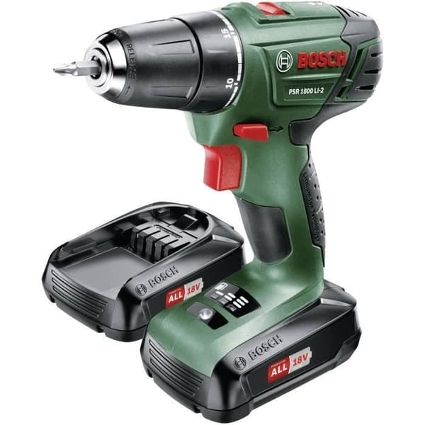 BOSCH PSR 1800 Li 2 batteri sladdlös borrmaskin - 18V - 2 batterier - 38Nm - 2 hastigheter