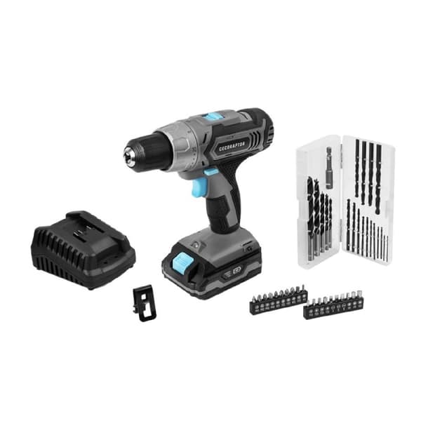 Cecotec Drill driver with 20 V and 2000 mAh battery, DC 775 motor, 0-400 / 0-1550 rpm no-load speed, 46 Nm maximum torque with 25+1 torque positions