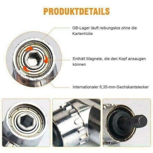 MAVURA vinkelborr - Chrom-Vanadium-Legierungsstahl - 105° Winkel - 900 U/min