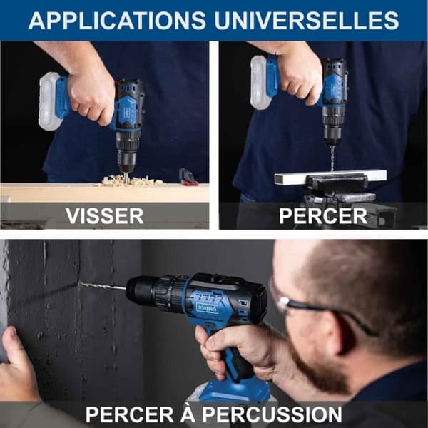 Borstlös slagborrskruvmejsel - SCHEPPACH - 20V IXES - Vridmoment 60 Nm - 13 mm chuck - utan batteri eller laddare