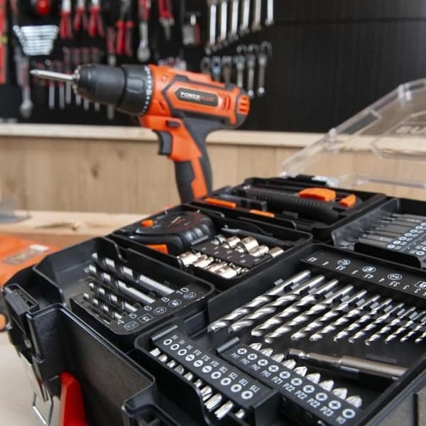 20V sladdlös borrmaskin med 2 20V batterier, 1 laddare och fodral - Dual Power - POWDP15301