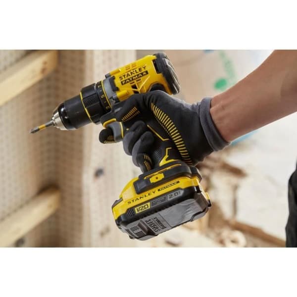 80 Nm borstlös litiumborrmaskin 18V - 2 batterier 2Ah - STANLEY FATMAX V20 - SFMCD720D2K-QW