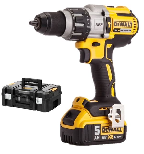 18V slagborrskruvmejsel + 2 5Ah batterier + TSTAK box - DEWALT - DCD996P2-QW