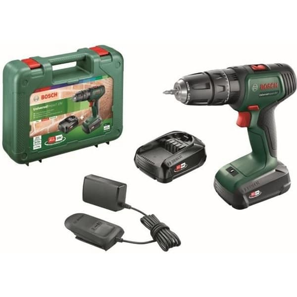 Bosch sladdlös borrhammare - UniversalImpact 18 (Levereras med 2 batterier 18V-1,5Ah + laddare + väska)