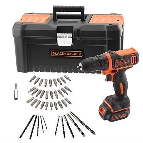 BLACK+DECKER BDCDD121KA-QW sladdlös skruvmejsel - 1 batteri - 26 Nm - 40 tillbehör
