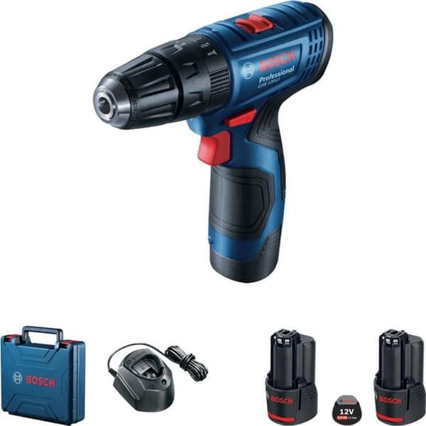 Sladdlös borrskruvmejsel - Bosch Professional - GSB 120-LI - 12 V - 2,0 Ah - 2 batterier ingår