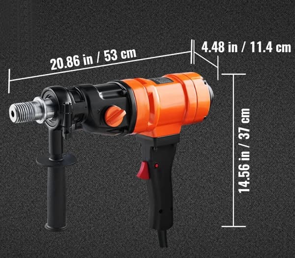 1500W 1100RPM/2400RPM dubbelhastighets handhållen våt elektrisk diamant kärnborrmaskin med 4" borr