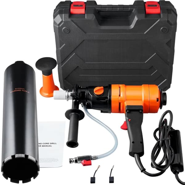 1500W 1100RPM/2400RPM dubbelhastighets handhållen våt elektrisk diamant kärnborrmaskin med 4" borr