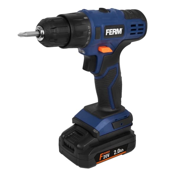 FERM CDM1158 Akku boremaskine - 20V - 2.0Ah - med Akku og oplader - i kuffert - DYI
