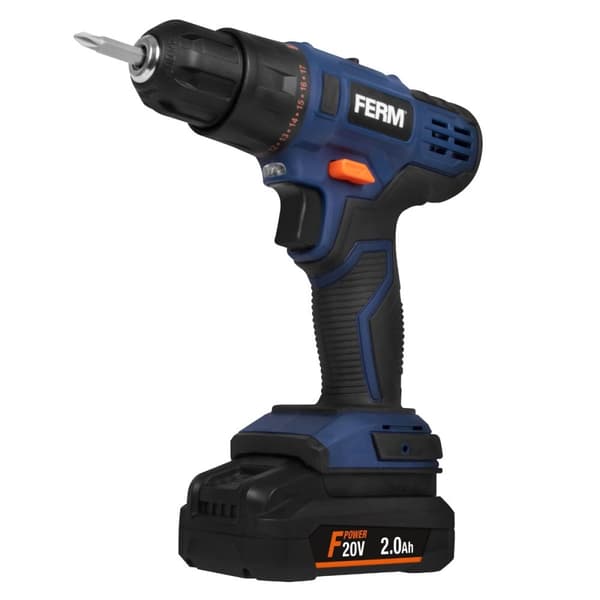FERM CDM1158 Akku boremaskine - 20V - 2.0Ah - med Akku og oplader - i kuffert - DYI