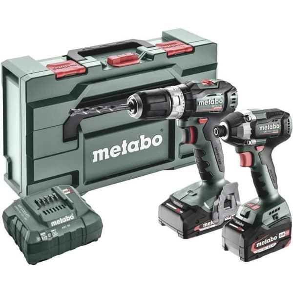 Metabo BSLBL+SSD200LTBL -sladdlös borrhammare/skruvdragare, sladdlös slagnyckel + batteri, + laddare