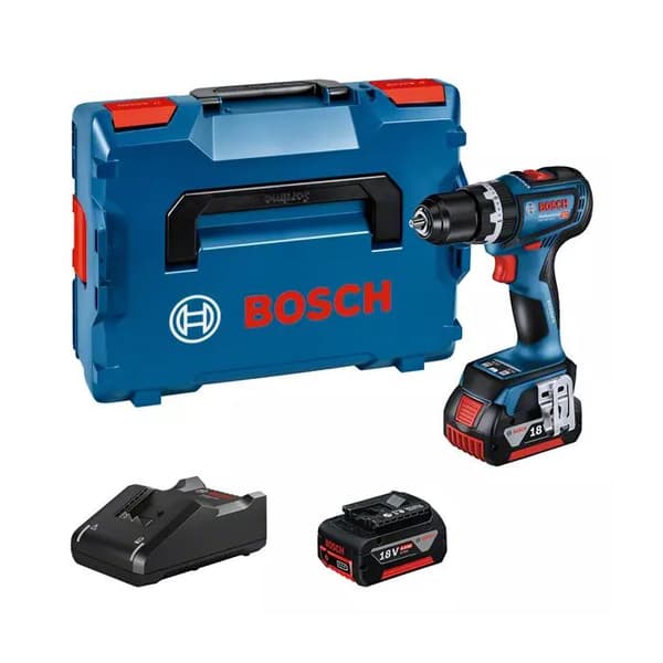 18V GSB 18V-90 C slagborrskruvmejsel + 2 GBA 4Ah batterier + laddare i L-BOXX box - BOSCH - 06019K6103