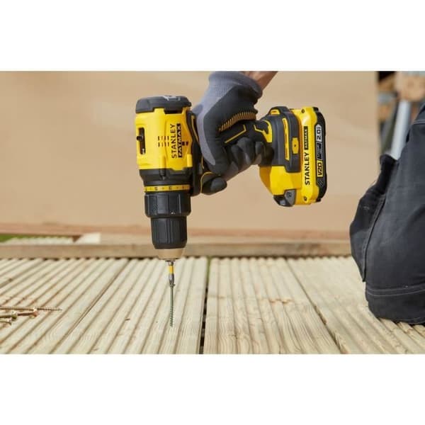 60 Nm borstlös borrskruvdragare - Litium 18V - 2 batterier 2Ah - STANLEY FATMAX V20 - SFMCD710D2K-QW