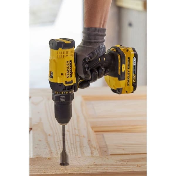 STANLEY FATMAX V20 18V borrmaskin med 2 2Ah batterier + 100 tillbehör SFMCW223B-XJ