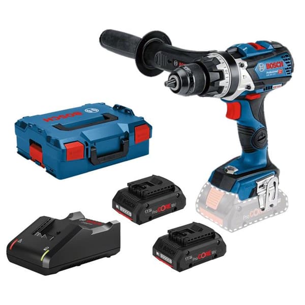 18V GSB 18V-110 C slagborrskruvmejsel + 2 Procore 4Ah batterier + laddare - BOSCH - 06019G030B