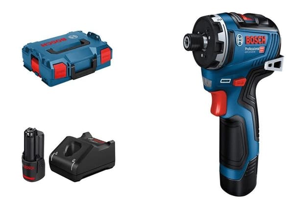 12V GSR 12V-35 HX borrmaskin + 2 x 3Ah batterier + laddare + L-BOXX fodral - BOSCH - 06019J9100