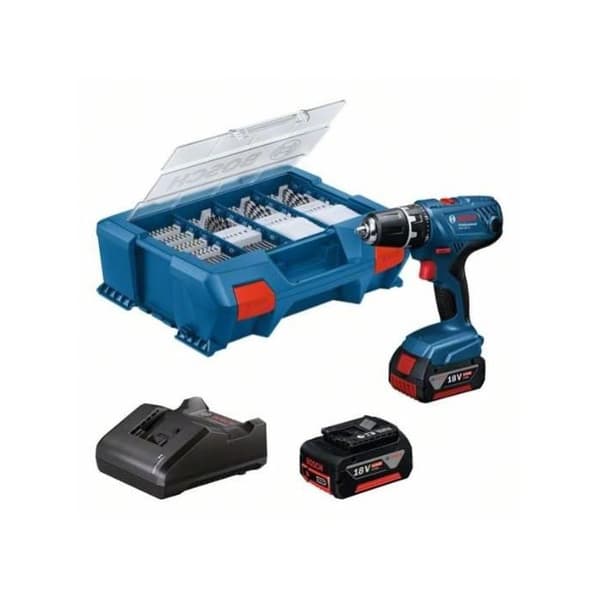 Borrskruvdragare 18V GSR18V-21 - BOSCH - med 2 batterier 18V 4.0Ah + laddare + L-Case - 06019H100C