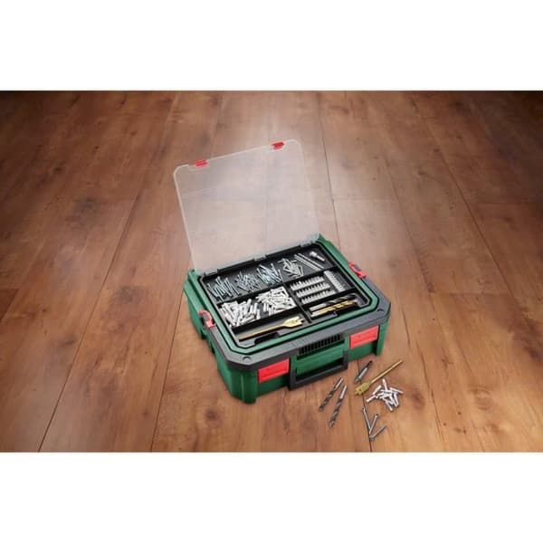 BOSCH Slagborrskruvdragare utan sladd 18V 2 hastigheter PSB 1800 + SystemBox 241 Tillbehör - 2 Lithium-Ion batterier 1.5Ah
