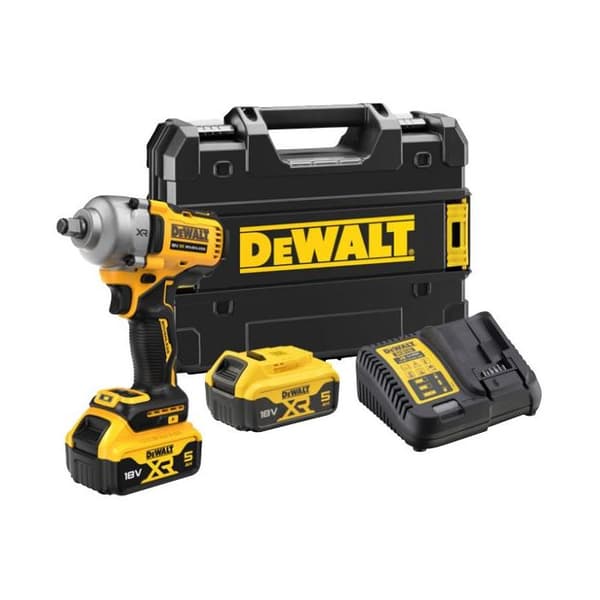 Kompakt sladdlös 1/2" slagdragare XR 18V 5.0Ah li-ion borstlös DEWALT Säkerhetsring - DCF891P2T-QW