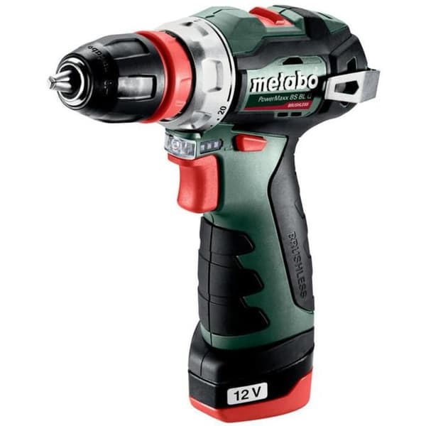 Metabo PowerMaxx BS BL Q 601749500 sladdlös borrmaskin/skruvdragare 12 V 2 Ah Li-Ion + 2 batterier - 4061792217843