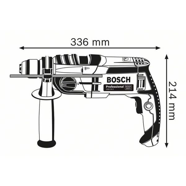 850W GSB 20-2 slagborr i L-CASE väska - BOSCH - 060117B400