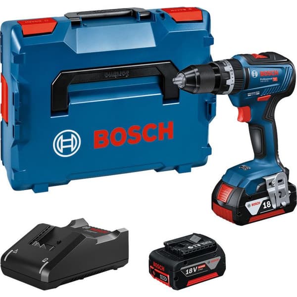 Slagborrskruvmejsel - BOSCH - GSB 18V-55 - 2 4Ah batterier - Laddare ingår - L-BOXX