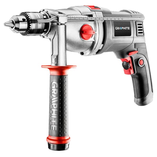 To-trins slagboremaskine 1050W, 13 mm nøglepatron, hastighed I: 1100, II: 3000 min⁻¹, kasse