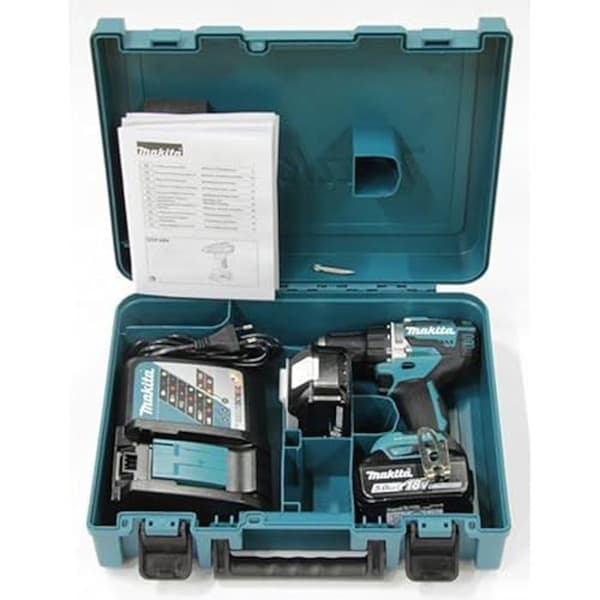 Sladdlös borrmaskin - Makita - DDF484RTE - 18V - 5Ah - 13 mm självåtdragande chuck