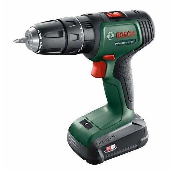 Perceuse à percussion Bosch UniversalImpact 18V PowerForAll (2 batterier 1,5 Ah + laddare + bits + 241 tillbehör)