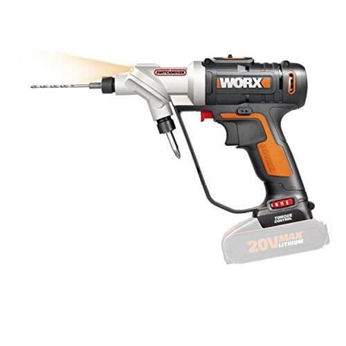 Worx 20 V Li Borrskruvdragare utan sladd Batteri Li-Ion switchdriver, wx176.9, roterande chuck, 2 batterier, Svart, 1 p WX176.