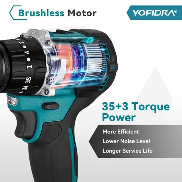 YOFIDRA Sladdlös Borrmaskin Elektrisk Skruvdragare Mini Trådlösa Batteridrivna Verktyg