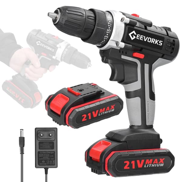 21V Sladdlös Elektrisk Skruvdragare, 28N.m Vridmoment, 1450 varv/min,2BA-B-EU