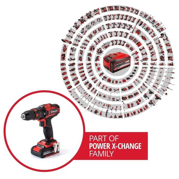 Sladdlös slagborrskruvmejsel - Einhell - TE-CD 18/40 Li-i +64 - 2 hastigheter - 2 Li-ion 2.0Ah batterier